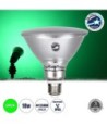 GLOBOSTAR® GARDENPAR 60230 Σποτ E27 PAR38 Σκληρού Υάλου LED 18W 1200lm 60° AC 220-240V Αδιάβροχο IP65 Πράσινο - Μ12 x Π12 x Υ13cm - 3 Χρόνια Εγγύηση
